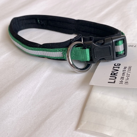Green reflective ikea lurvig dog collar